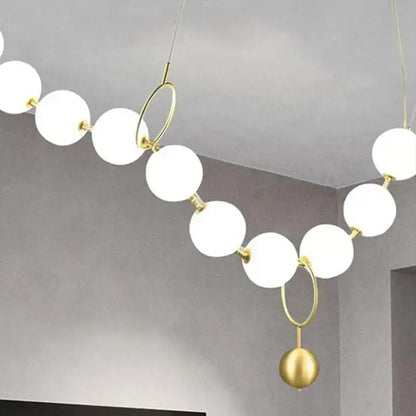 Modern nordic led pendant lamp gold and white dining room chandelier