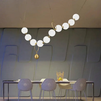 Modern nordic led pendant lamp gold and white dining room chandelier