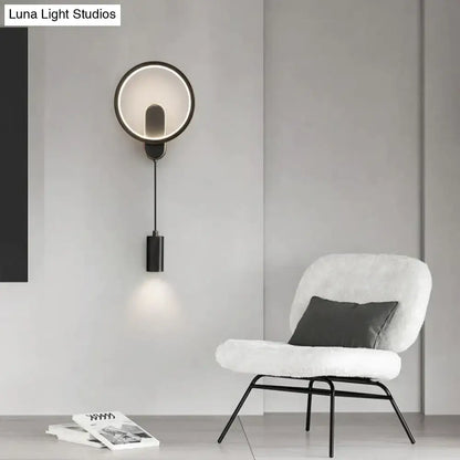 Modern nordic led wall lamp bedroom sconce in black & gold