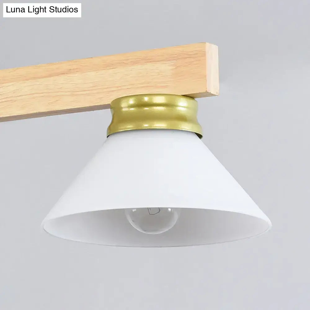 Modern nordic linear wood hanging light dining room gold & black