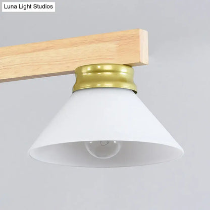 Modern nordic linear wood hanging light dining room gold & black