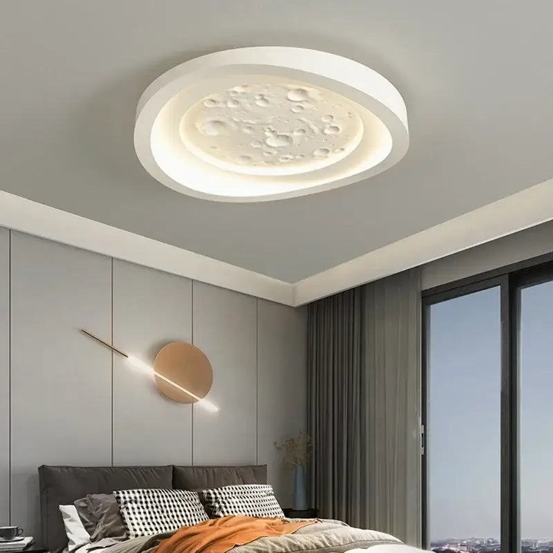 Modern nordic moon surface white led ceiling lamps bedroom light