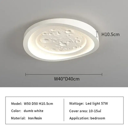 Modern nordic moon surface white led ceiling lamps bedroom light