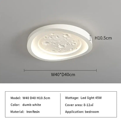 Modern nordic moon surface white led ceiling lamps bedroom light