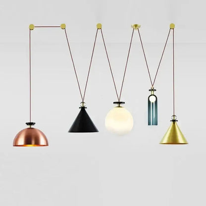 Modern nordic multi color glass chandelier dining room pendant light