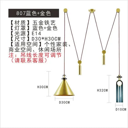 Modern nordic multi color glass chandelier dining room pendant light