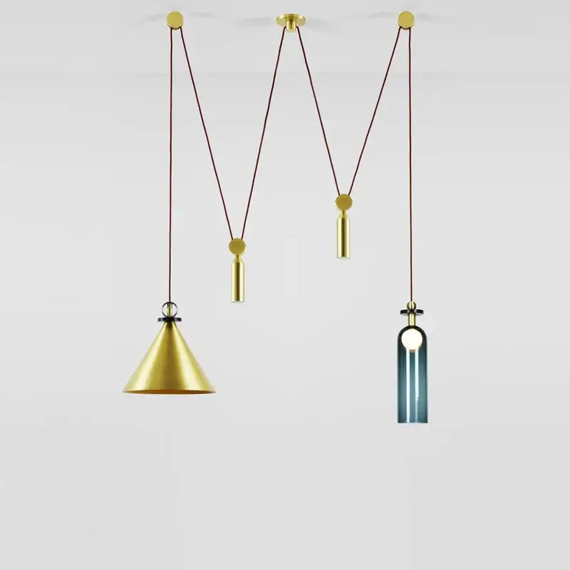 Modern nordic multi color glass chandelier dining room pendant light