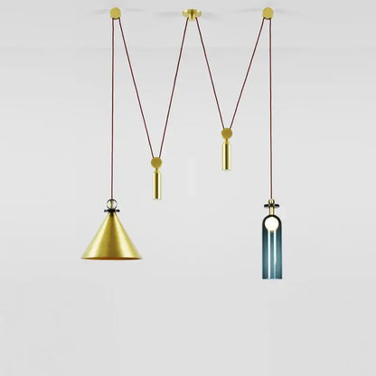 Modern nordic multi color glass chandelier dining room pendant light