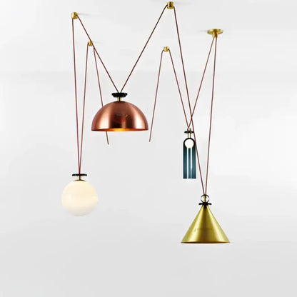 Modern nordic multi color glass chandelier dining room pendant light