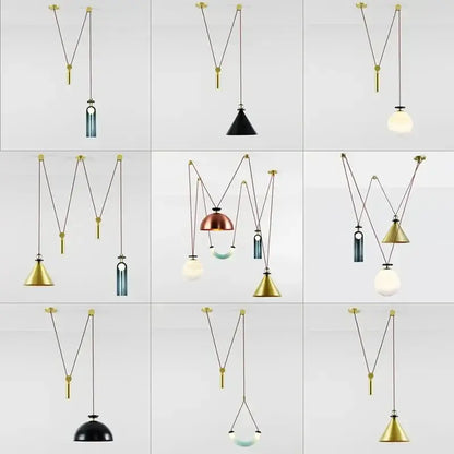 Modern nordic multi color glass chandelier dining room pendant light