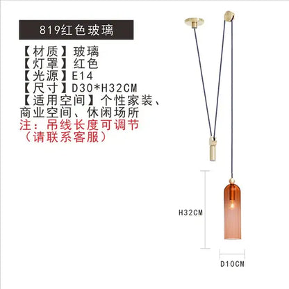 Modern nordic multi color glass chandelier dining room pendant light