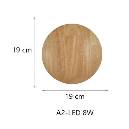 Modern nordic round eclipse wooden wall lamp for bedroom bedroom