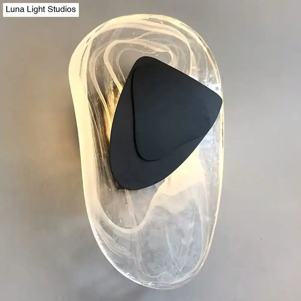 Modern nordic sconce black & glass bedroom light fixture