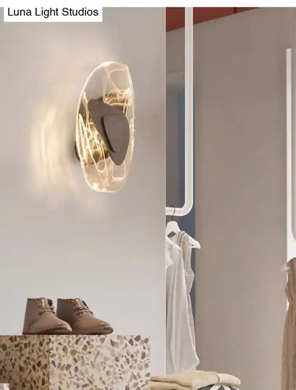 Modern nordic sconce black & glass bedroom light fixture