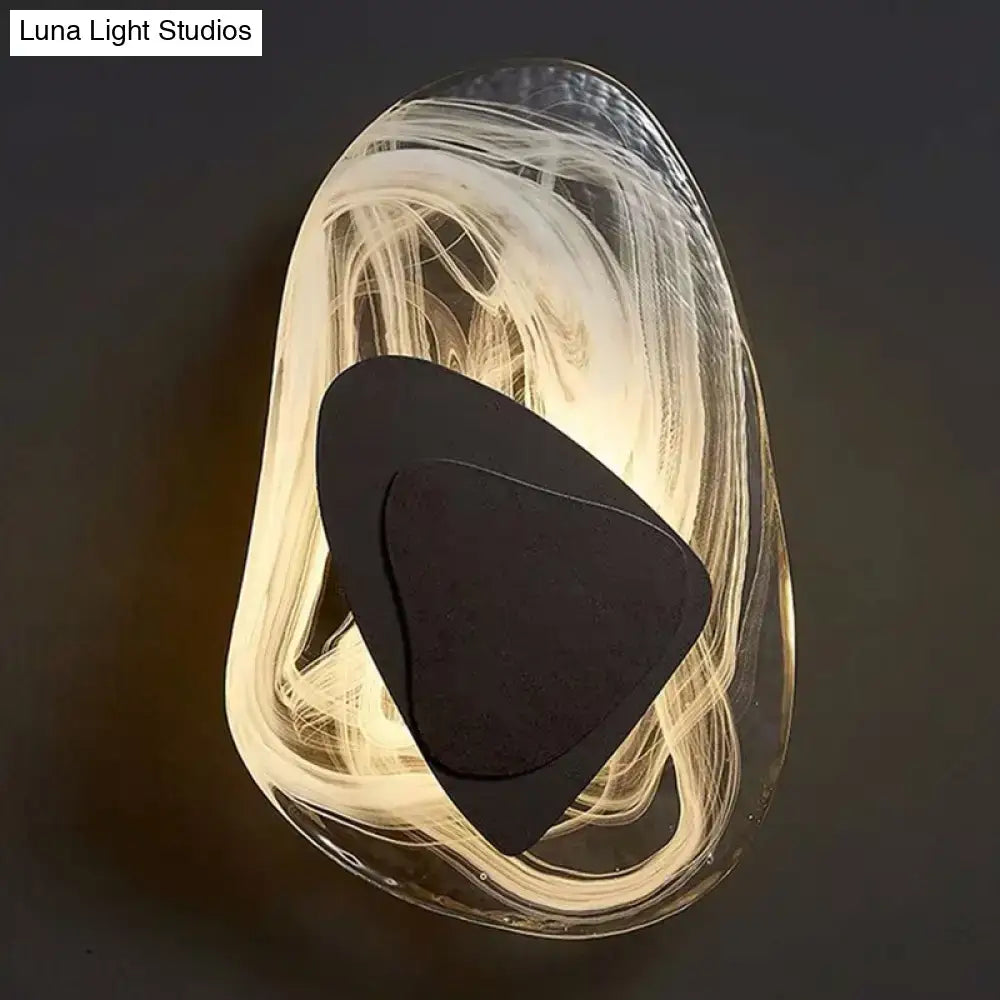Modern nordic sconce black & glass bedroom light fixture