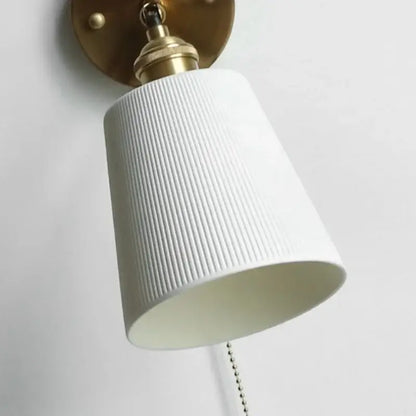 Modern nordic white ceramic wall lights brass bedroom adjustable arm