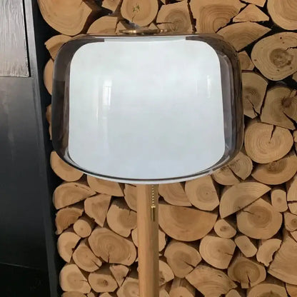Modern nordic wood and glass floor lamp for living room