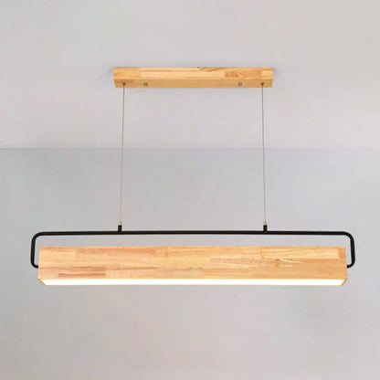 DecorBites™ Modern Nordic Wood Island Pendant Light - Strip Design for Restaurants
