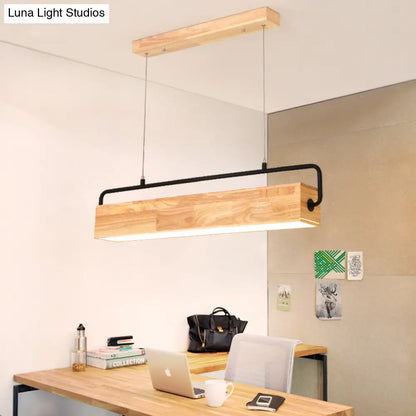 DecorBites™ Modern Nordic Wood Island Pendant Light - Strip Design for Restaurants