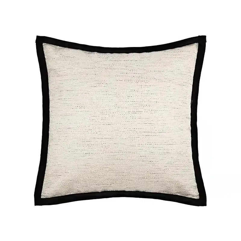 Modern off-white and gold black stripe jaquard cushion cover living room