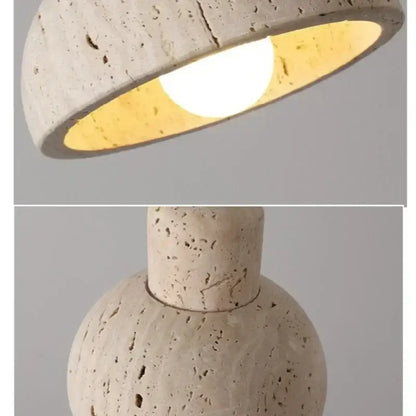 Modern off white cave stone led pendant light dining room