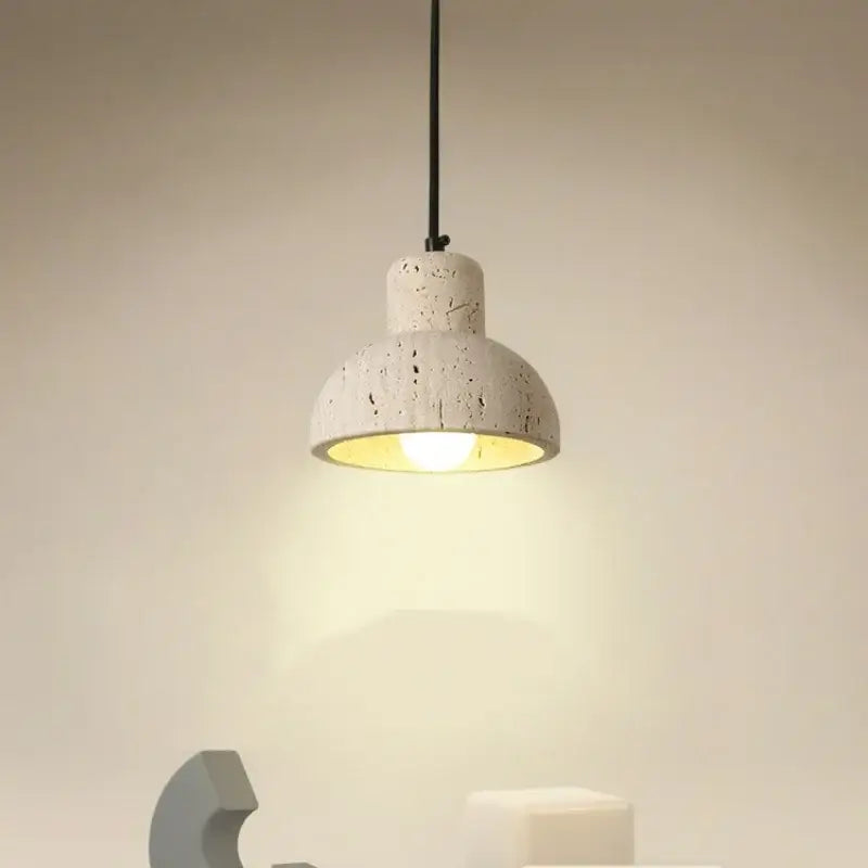 Modern off white cave stone led pendant light dining room