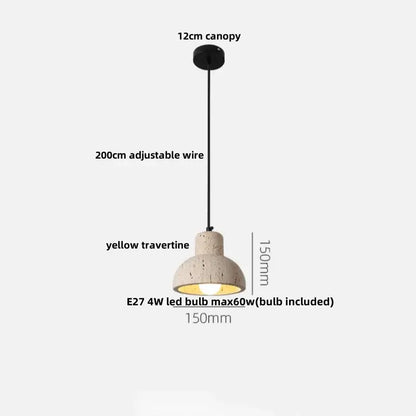 Modern off white cave stone led pendant light dining room