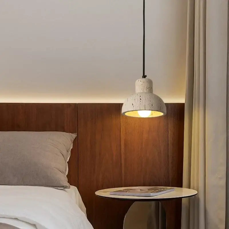 Modern off white cave stone led pendant light dining room