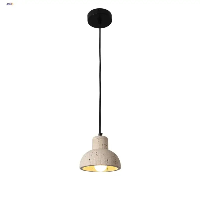 Modern off white cave stone led pendant light dining room