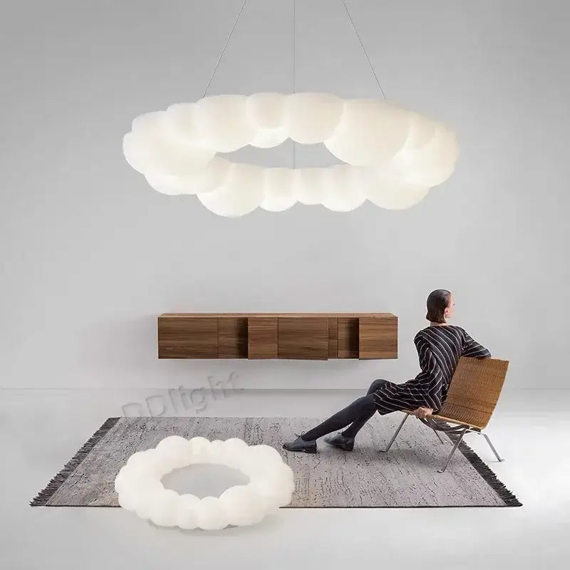 Modern off white cloud pendant led – living room ceiling lamp