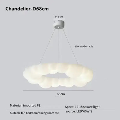 Modern off white cloud pendant led – living room ceiling lamp