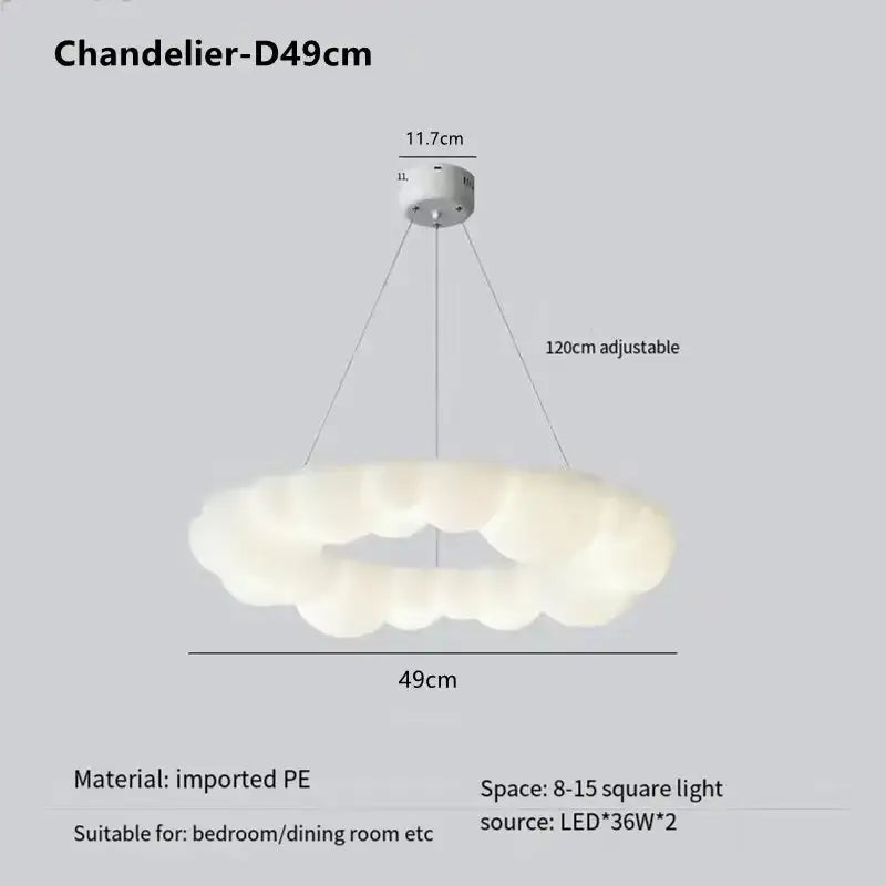 Modern off white cloud pendant led – living room ceiling lamp