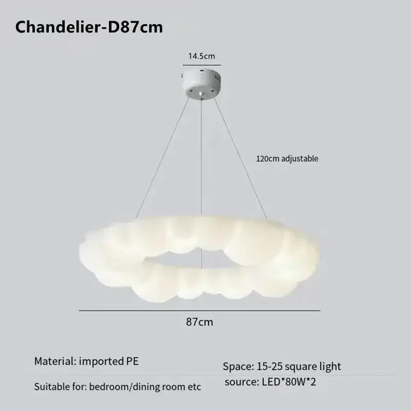 Modern off white cloud pendant led – living room ceiling lamp