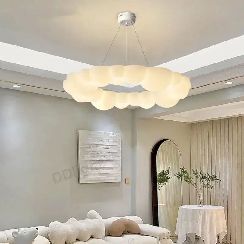 Modern off white cloud pendant led – living room ceiling lamp