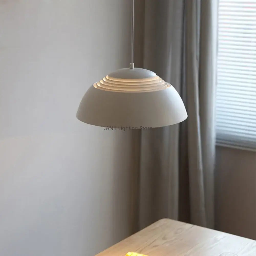 Modern off white layered glass ball pendant light for dining room