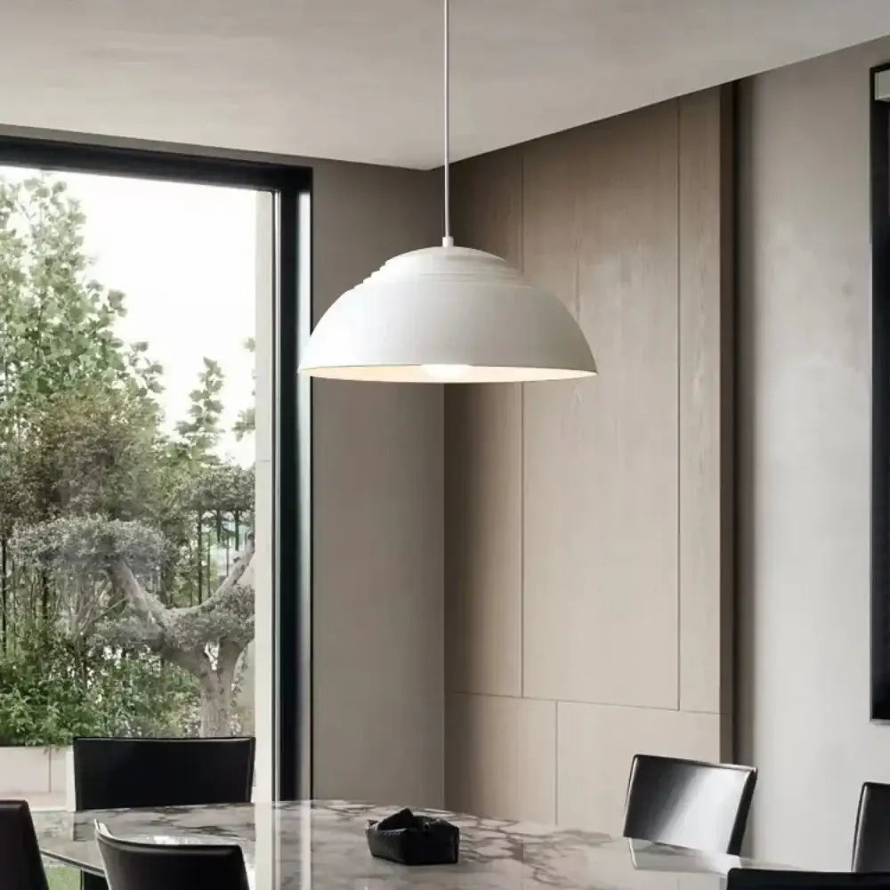 Modern off white layered glass ball pendant light for dining room