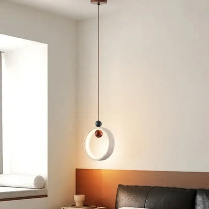 Modern off-white travertine adjustable led pendant light dining room