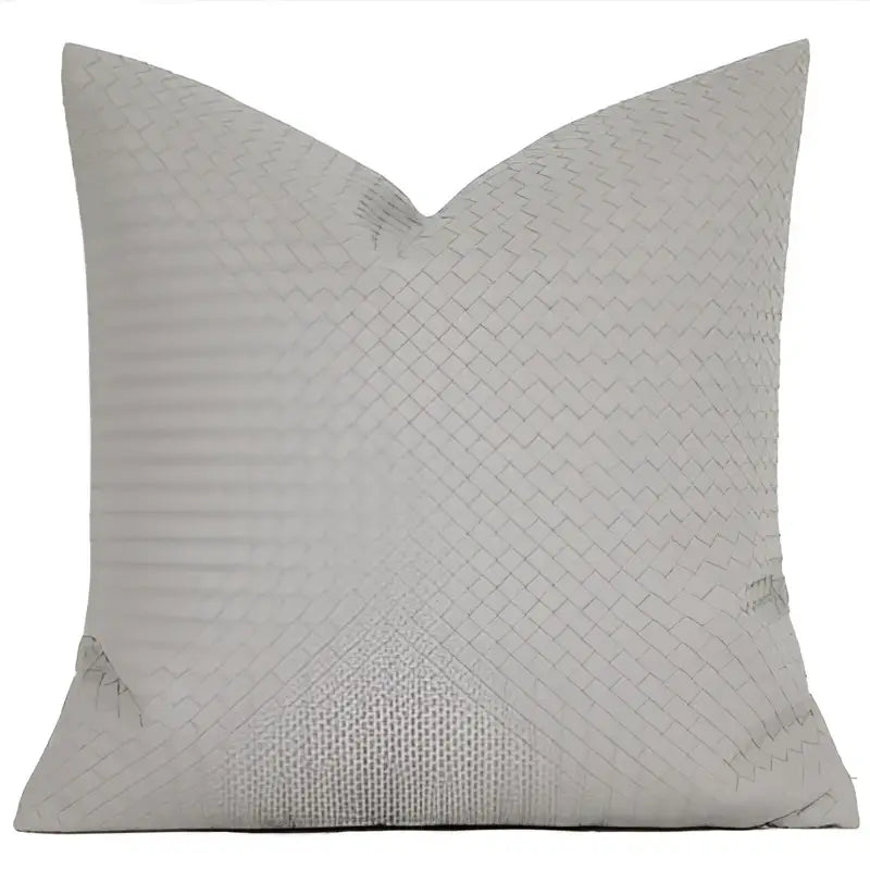 Modern olive green geometric faux leather pillow cover living room