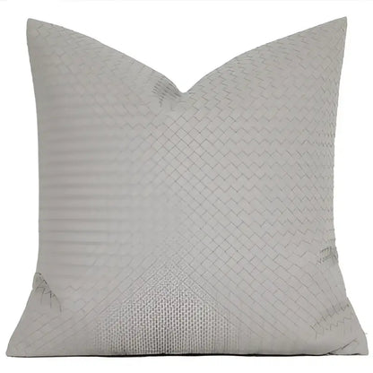 Modern olive green geometric faux leather pillow cover living room