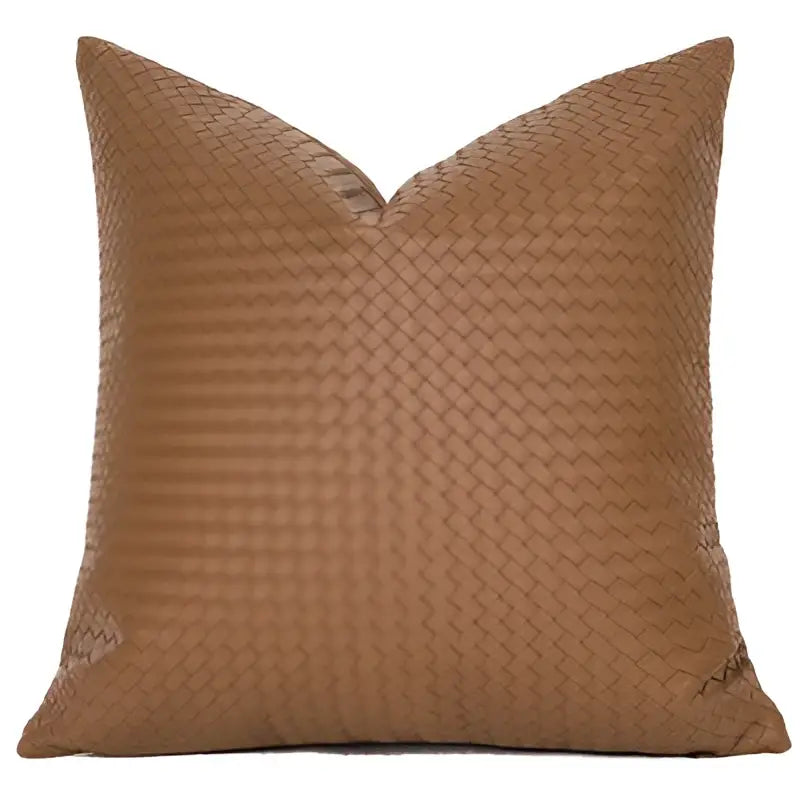 Modern olive green geometric faux leather pillow cover living room