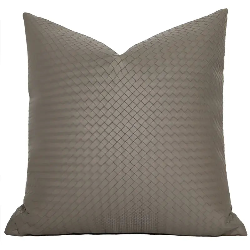 Modern olive green geometric faux leather pillow cover living room