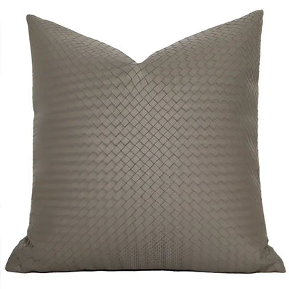 Modern olive green geometric faux leather pillow cover living room