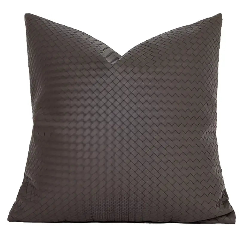 Modern olive green geometric faux leather pillow cover living room