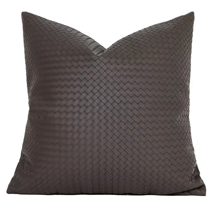 Modern olive green geometric faux leather pillow cover living room