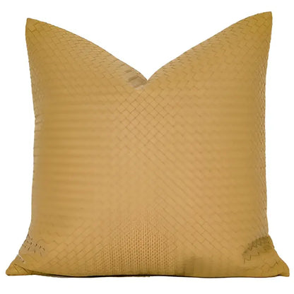 Modern olive green geometric faux leather pillow cover living room