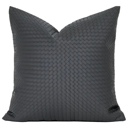 Modern olive green geometric faux leather pillow cover living room