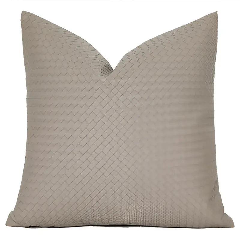 Modern olive green geometric faux leather pillow cover living room