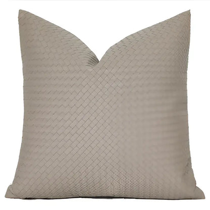 Modern olive green geometric faux leather pillow cover living room