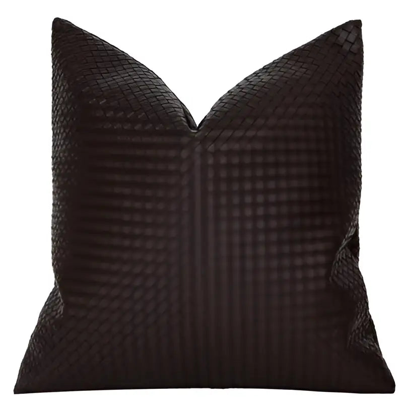 Modern olive green geometric faux leather pillow cover living room