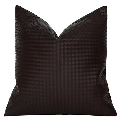 Modern olive green geometric faux leather pillow cover living room